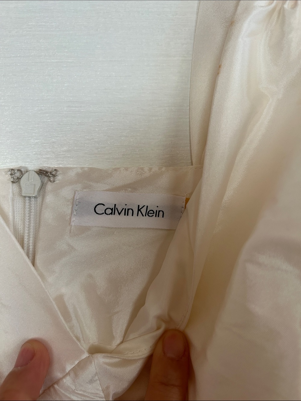 Calvin Klein Ivory Satin Slip Dress